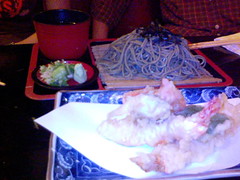 Cold Soba noodles with tempura
