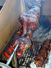the lamb on the spit goes round and round