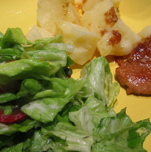 schnitzel, potatoes & salad