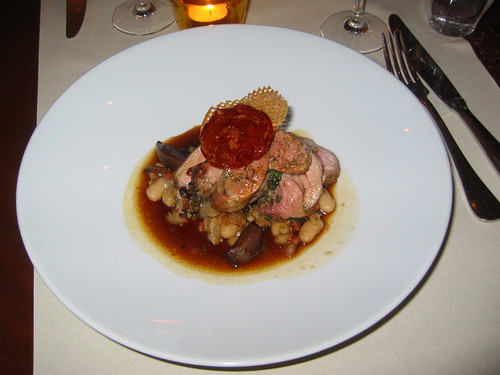 Roasted lamb and lamb sausage with cassoulet