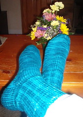 Artyarns socks with Easter Flowers! :)