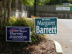 Campaign sign for Margaret Barrett