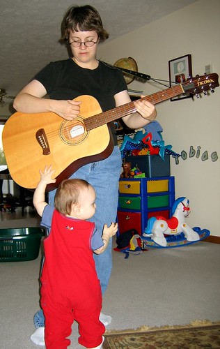 Helping Mom Play Guitar